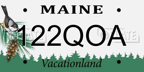 122QOA Maine License Plate