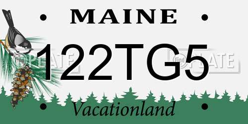 122TG5 Maine License Plate