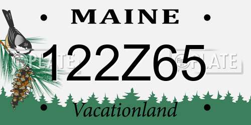 122Z65 Maine License Plate