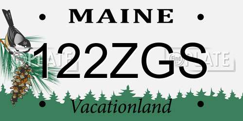 122ZGS Maine License Plate