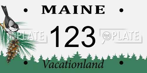 123 Maine License Plate