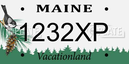 1232XP Maine License Plate