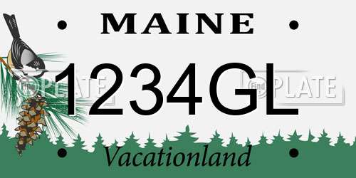 1234GL Maine License Plate