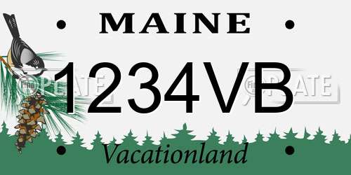 1234VB Maine License Plate