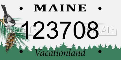 123708 Maine License Plate