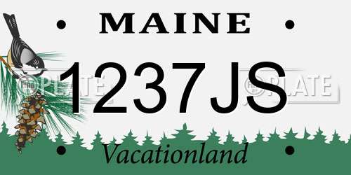 1237JS Maine License Plate