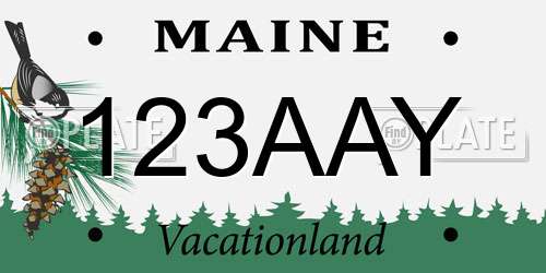 123AAY Maine License Plate