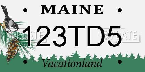 123TD5 Maine License Plate