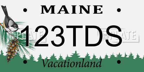 123TDS Maine License Plate
