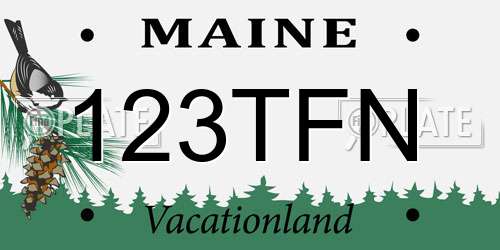 123TFN Maine License Plate