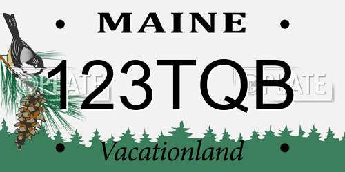 123TQB Maine License Plate