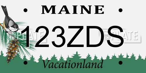 123ZDS Maine License Plate