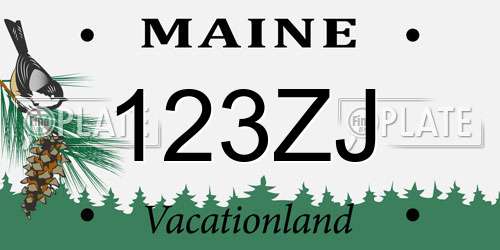 123ZJ Maine License Plate