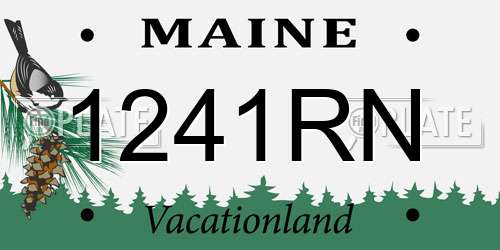 1241RN Maine License Plate