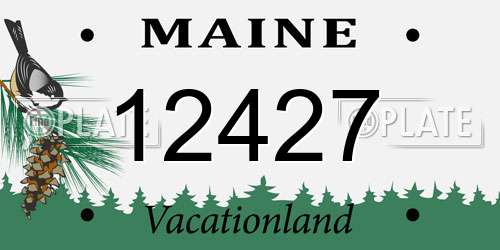 12427 Maine License Plate