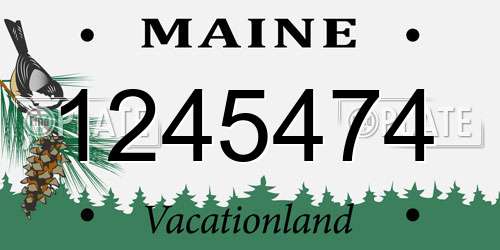 1245474 Maine License Plate