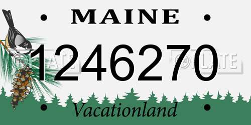 1246270 Maine License Plate