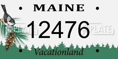 12476 Maine License Plate