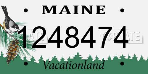1248474 Maine License Plate