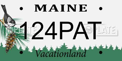 124PAT Maine License Plate