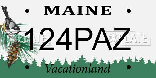 124PAZ Maine License Plate
