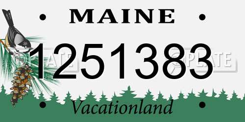 1251383 Maine License Plate