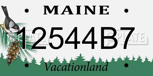 12544B7 Maine License Plate