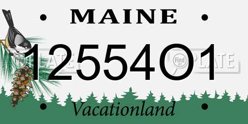 12554O1 Maine License Plate