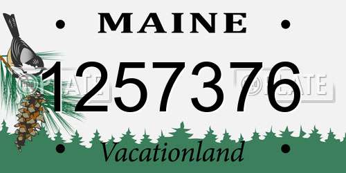 1257376 Maine License Plate