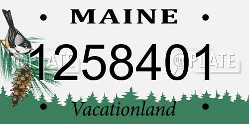 1258401 Maine License Plate