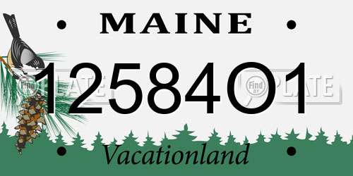 12584O1 Maine License Plate