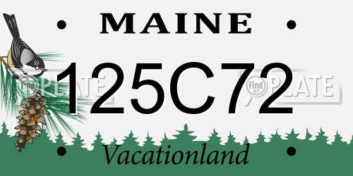 125C72 Maine License Plate