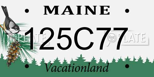 125C77 Maine License Plate