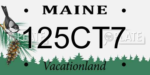 125CT7 Maine License Plate