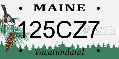 125CZ7 Maine License Plate