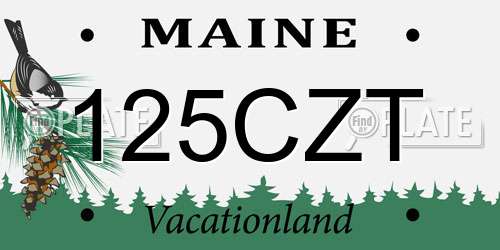 125CZT Maine License Plate
