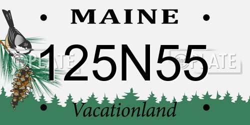 125N55 Maine License Plate