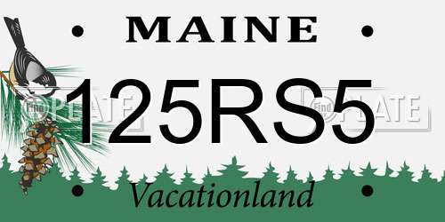 125RS5 Maine License Plate