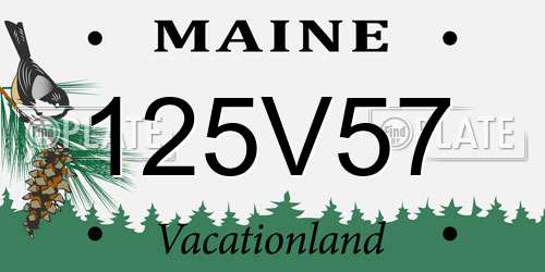 125V57 Maine License Plate