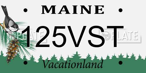 125VST Maine License Plate