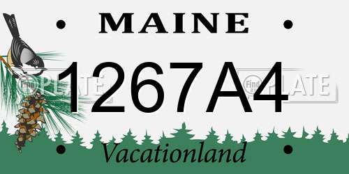 1267A4 Maine License Plate