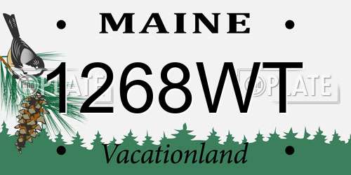 1268WT Maine License Plate