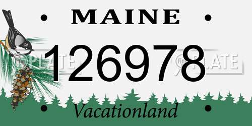 126978 Maine License Plate