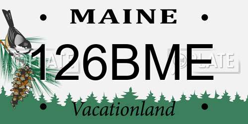 126BME Maine License Plate