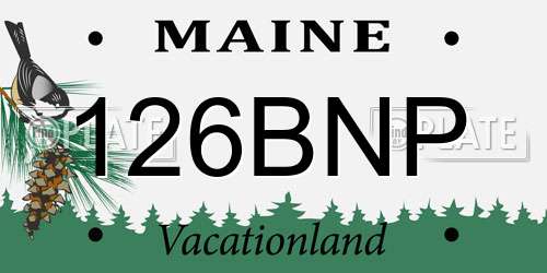 126BNP Maine License Plate