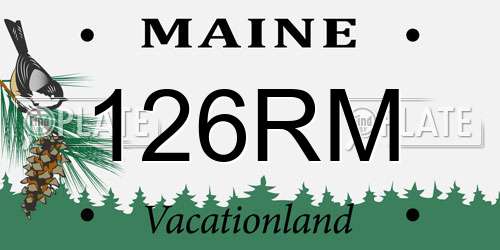 126RM Maine License Plate