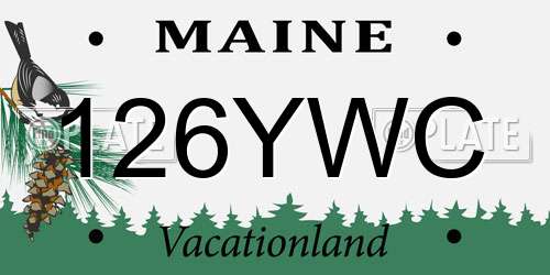 126YWC Maine License Plate