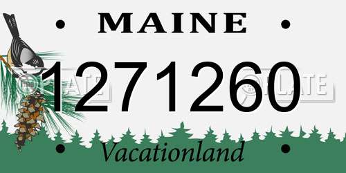 1271260 Maine License Plate