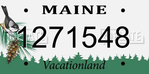 1271548 Maine License Plate