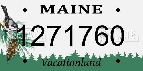 1271760 Maine License Plate